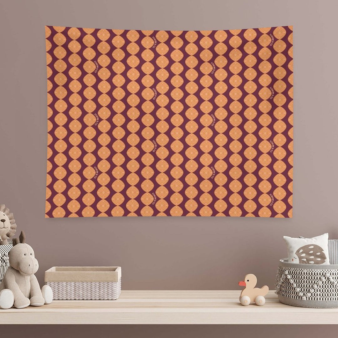 Atomic Blooms - Orange Maroon Tapestry
