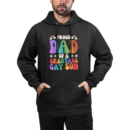 Proud Dad of A Smartass Gay Son Father Pride LGBTQ Medium-Weight Fabric Hoodie