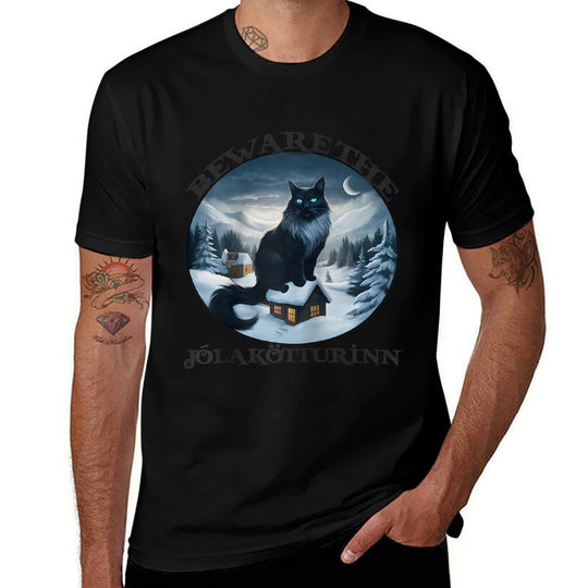 Beware The Jolakotturinn Yule Cat Icelandic Christmas Norse Raglan Baseball  Vintage-inspired T-Shirt