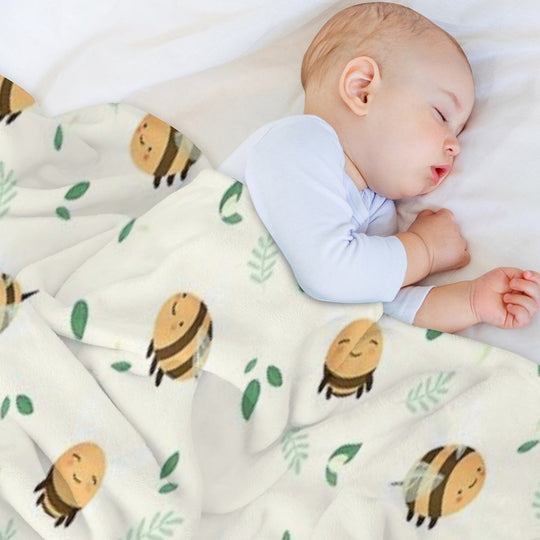 Lots of Bees Machine-washable Throw Blanket