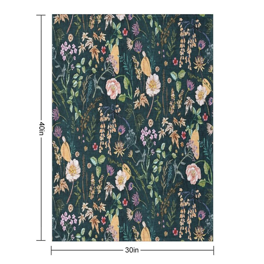Hana Floral (teal) Gift-ready Throw Blanket