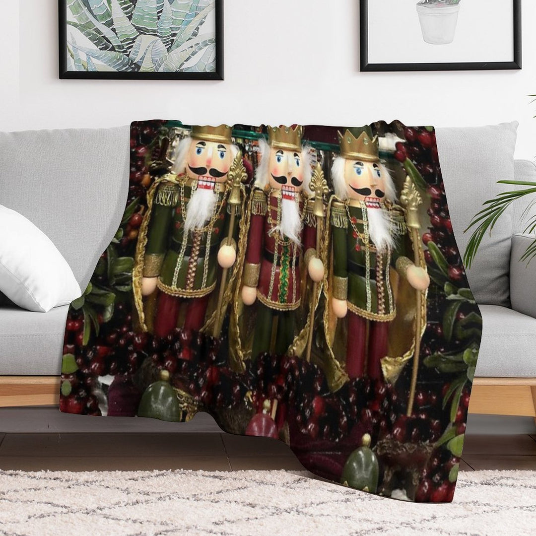 Christmas Nutcracker Trio Compact Throw Blanket