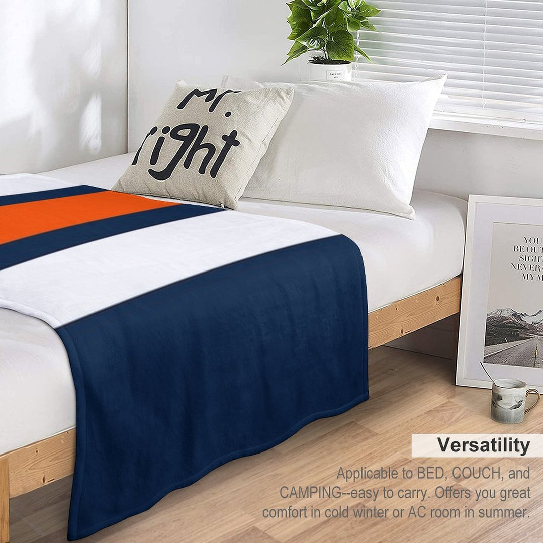 Edmonton Oilers Retro Stripes Plush Throw Blanket