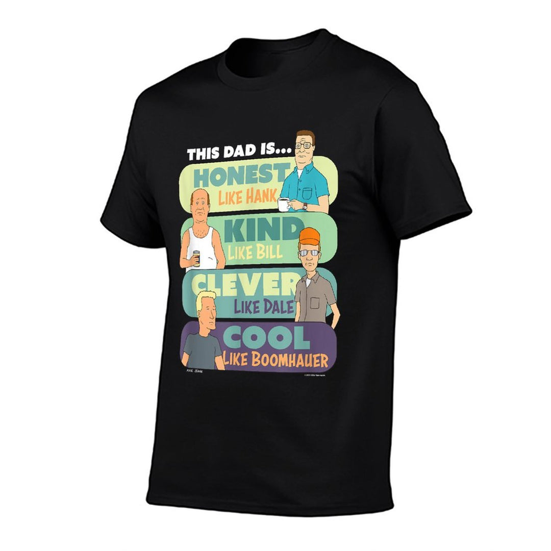 King Of The Hill Fathers Day This Dad Is Honest Title Logos  Oversized Silhouette T-Shirt
