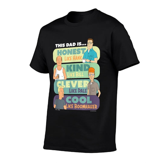 King Of The Hill Fathers Day This Dad Is Honest Title Logos  Oversized Silhouette T-Shirt