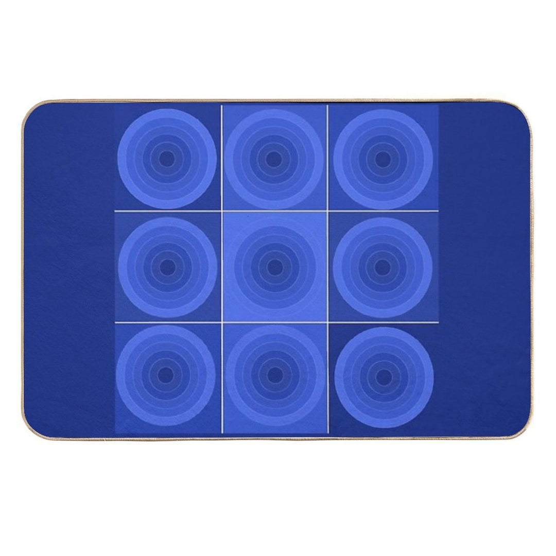 Blue Circles 1  Fade-Resistant Bath Mat