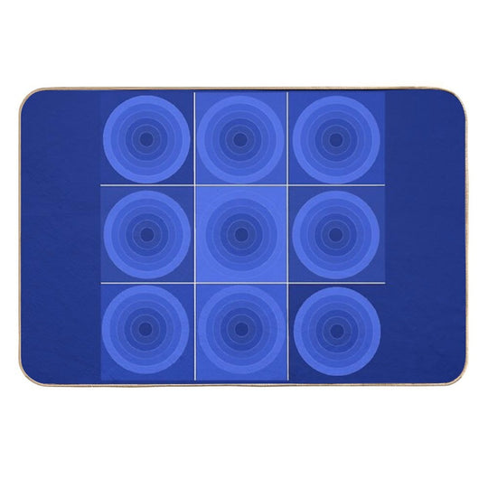 Blue Circles 1  Fade-Resistant Bath Mat