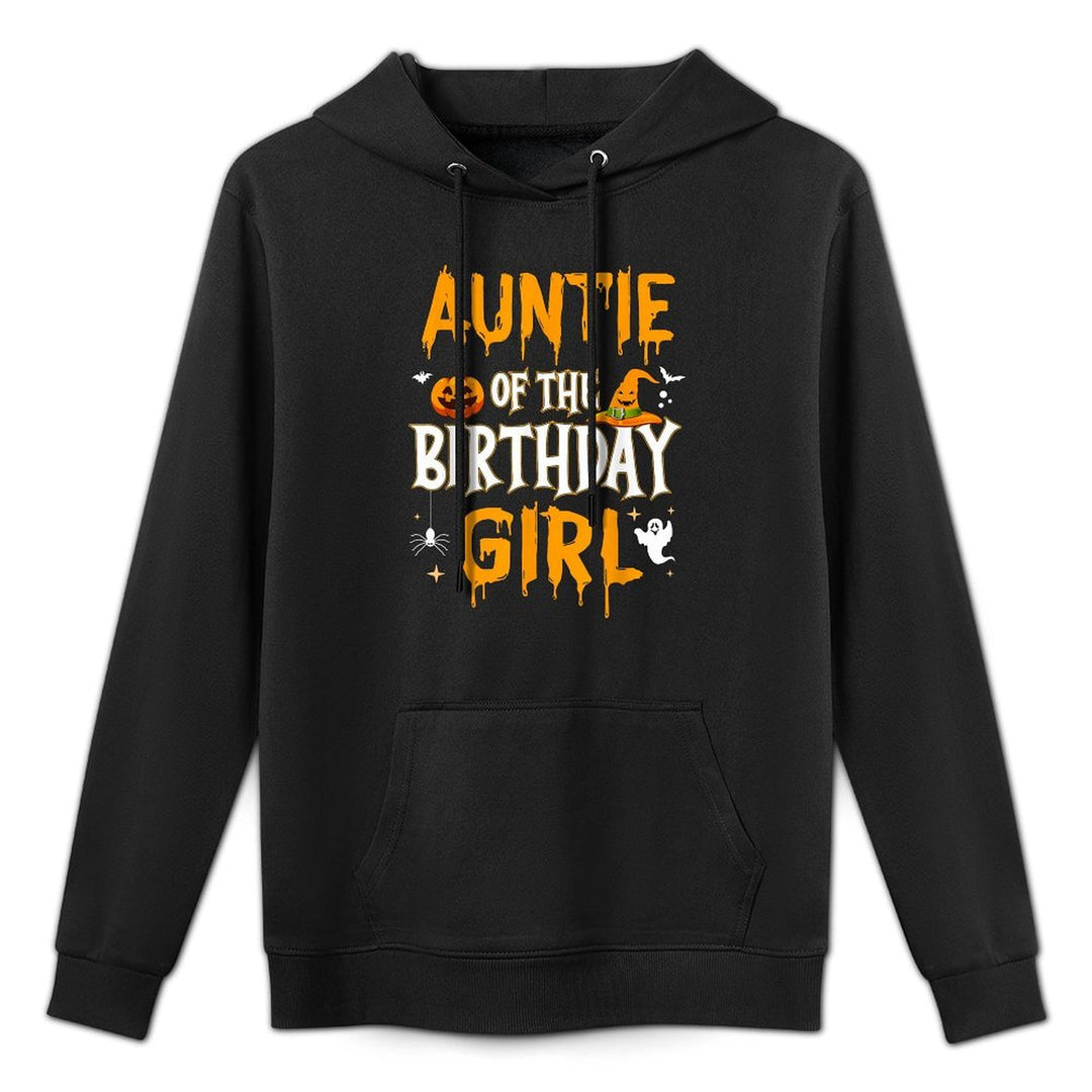 Auntie of The Birthday Girl Halloween 1st Birthday Girl Adjustable Hood Hoodie