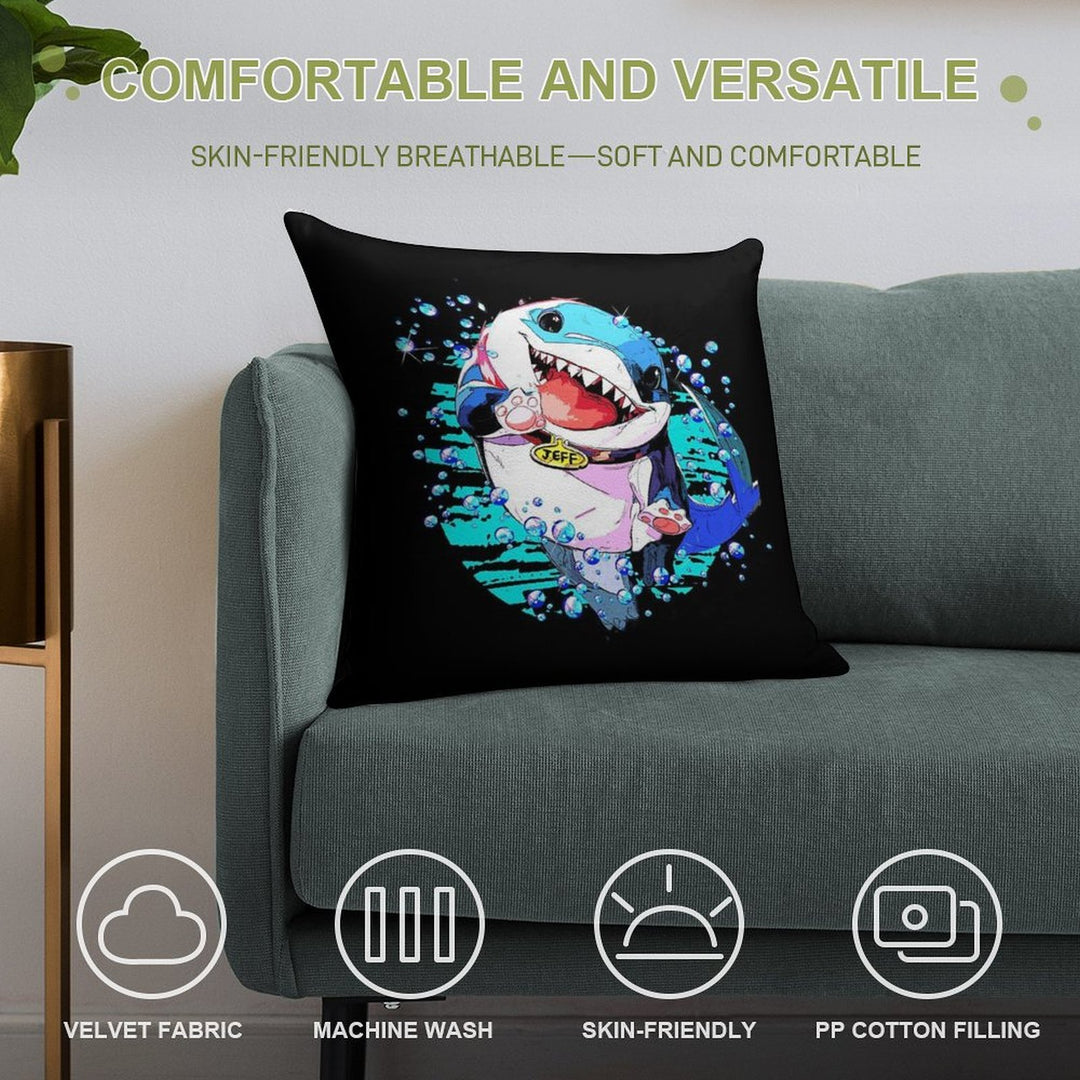 Jeff The Land Shark Soft Home Decor Throw Pillow