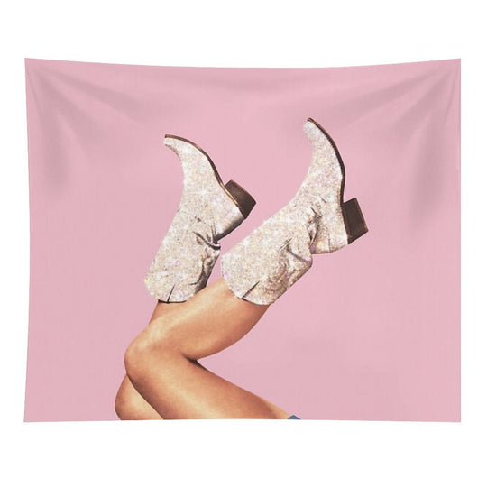 These Boots - Glitter Pink II Tapestry