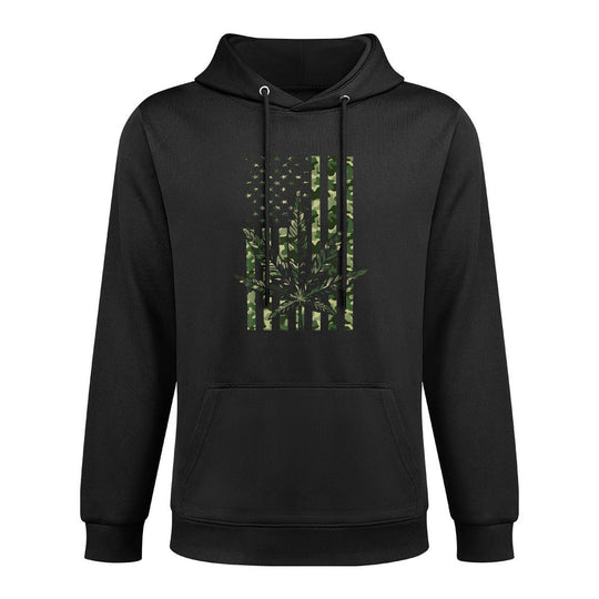 American Camo Legalize Marijuana Patriotic Pot Lover Medium-Weight Fabric Hoodie
