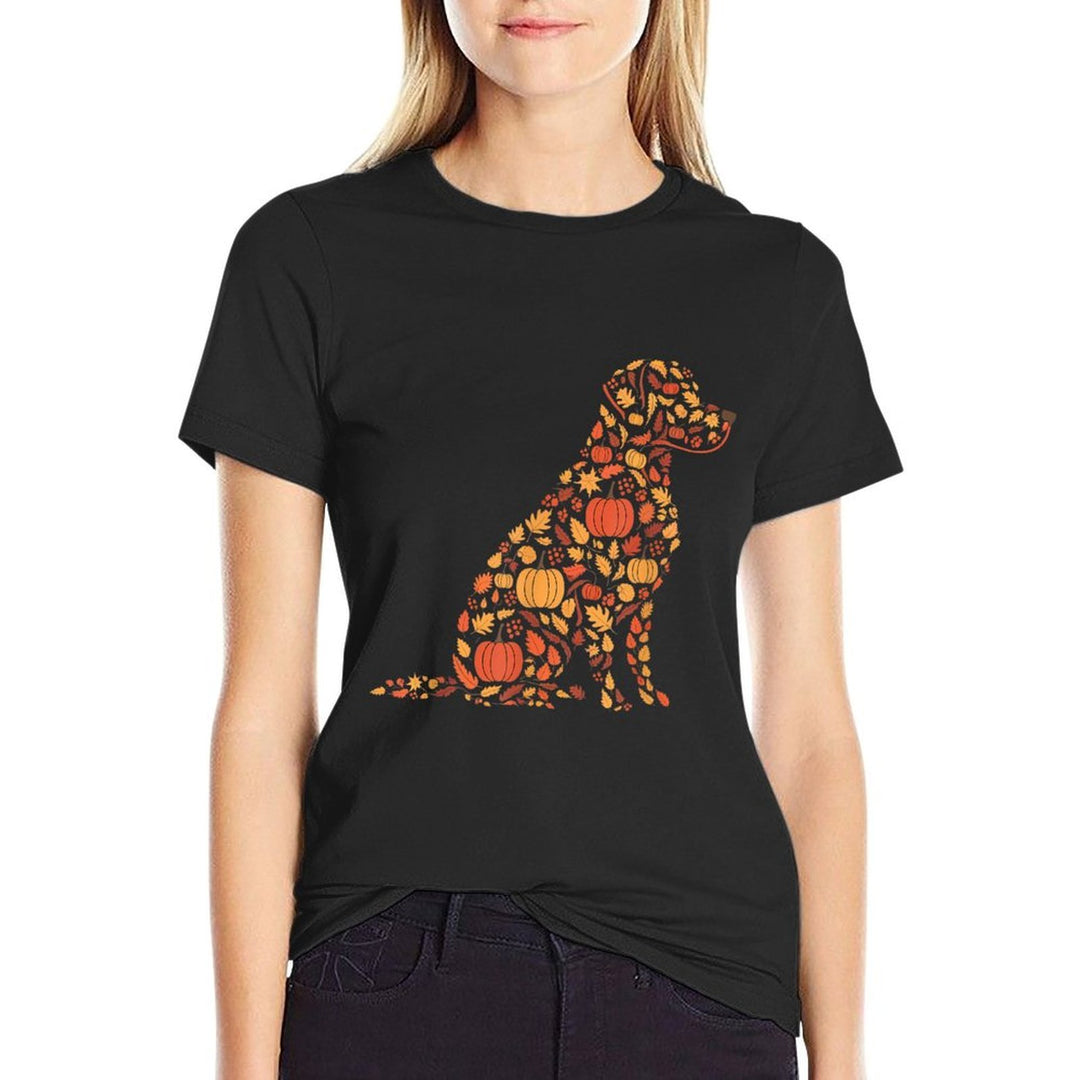 Labrador Retriever Fall Dog Autumn Leaves Thanksgiving  Odor-resistant T-Shirt