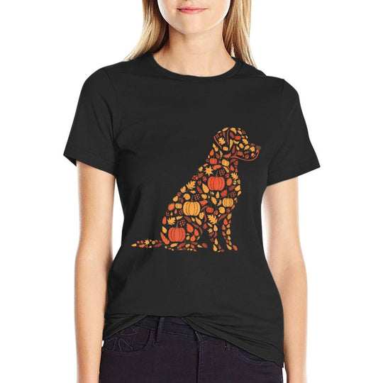 Labrador Retriever Fall Dog Autumn Leaves Thanksgiving  Odor-resistant T-Shirt