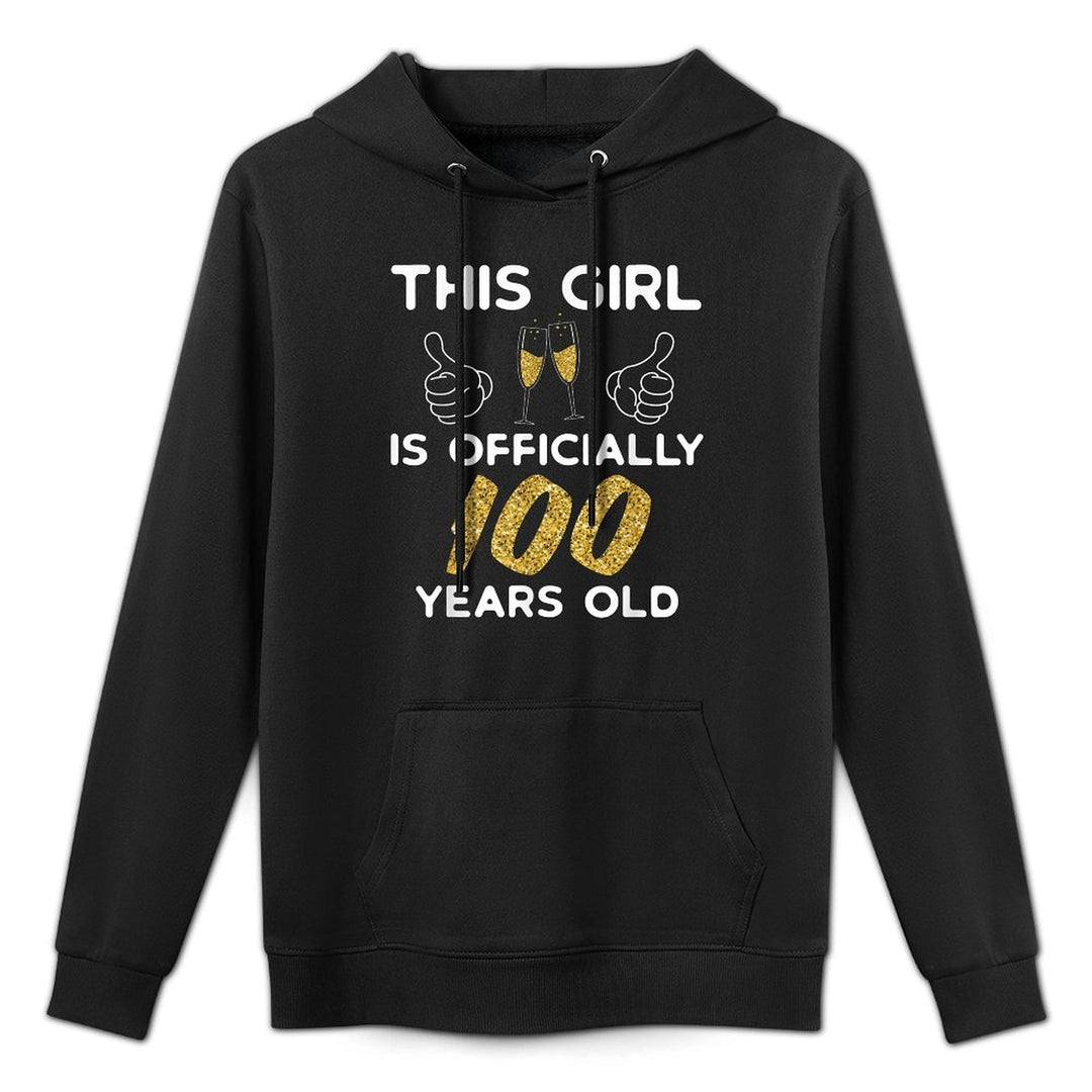 Womens This Girl Is Officially 100 Years Old 100th Birthday Colorfast Hoodie