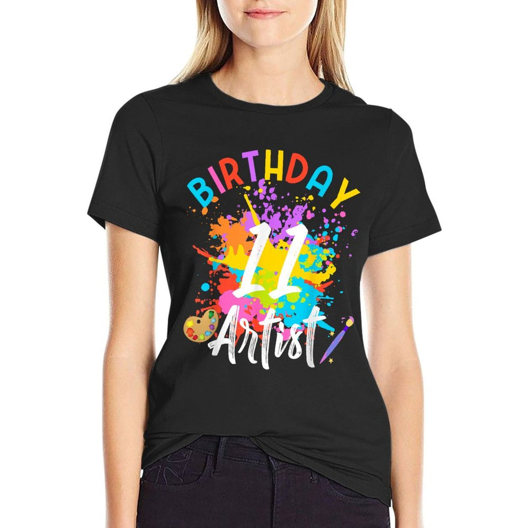 11 Year Old Birthday Art Painting Party 11th Bday Artist Boy  Moisture-wicking T-Shirt
