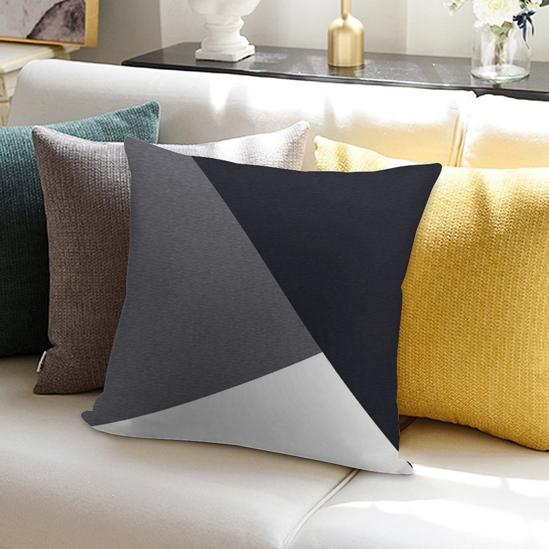 Grey Geometric Triangle Soft Washable Throw Pillow