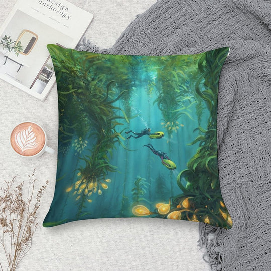 Exploring The Kelp Forest Soft Gift Ready Throw Pillow