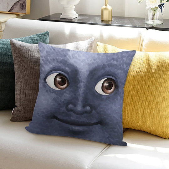 Black Moon Emoji Soft Warmth Comfort Throw Pillow