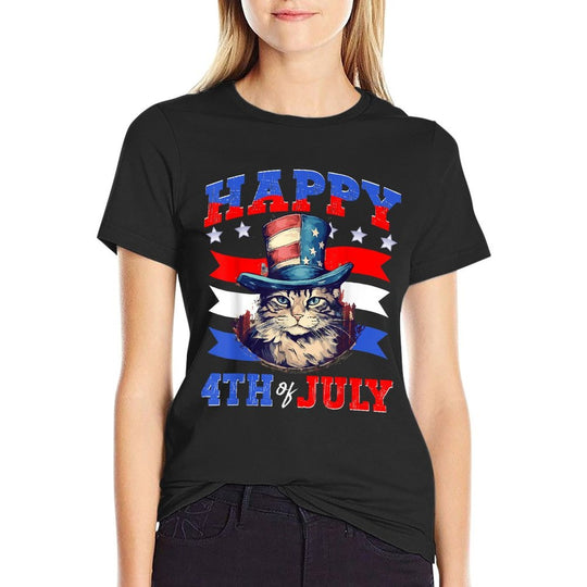 Party 4th Of July Cat  Soft T-Shirt