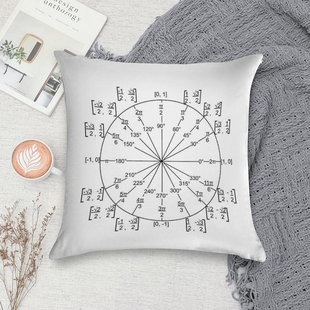 Unit Circle Trigonometry Soft Anti-Pilling Throw Pillow