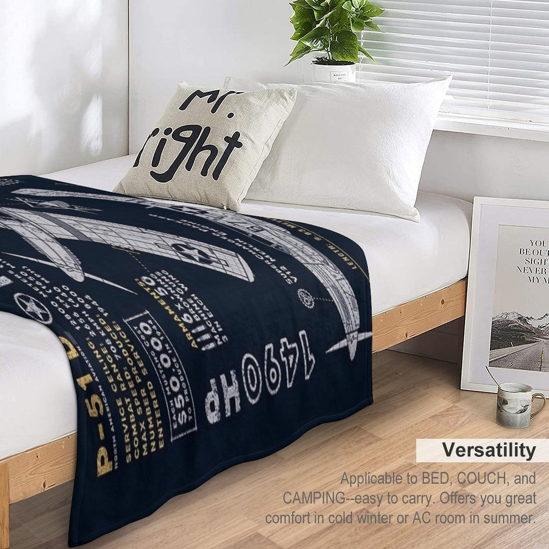 P-51 Mustang Lightweight Throw Blanket