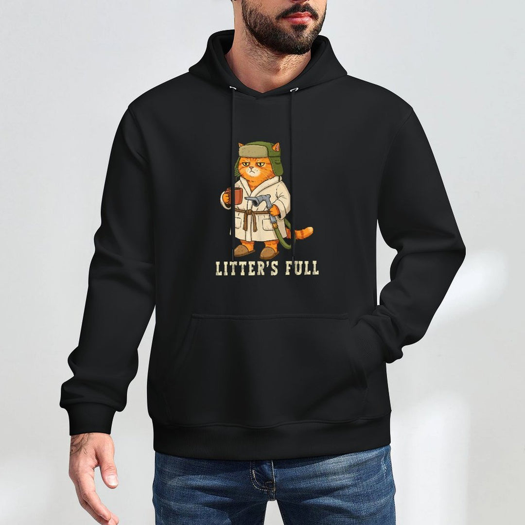Litter’s Full Funny Cat Christmas Grumpy for Cat Lovers Customizable Surface Hoodie