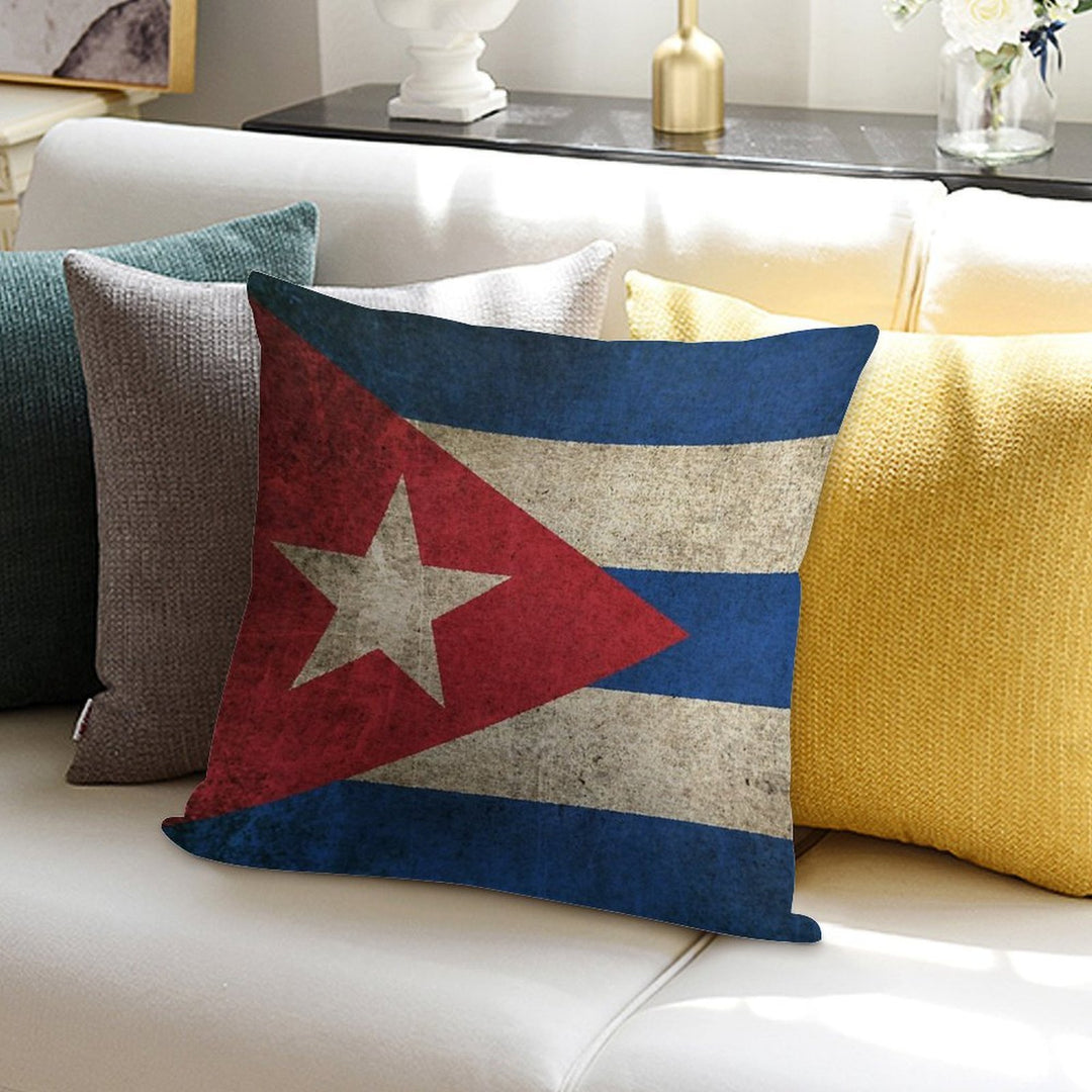 Old And Worn Distressed Vintage Flag of Cuba Soft Ultra-Soft Texture Throw Pillow