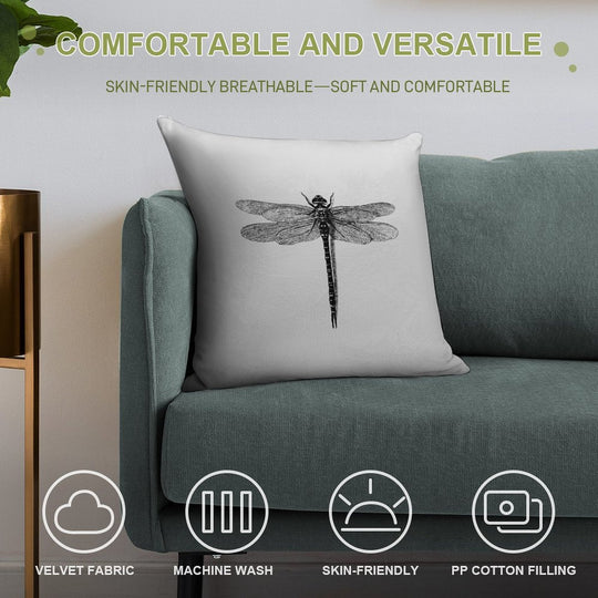 Dragonfly Soft Ultra-Soft Texture Throw Pillow