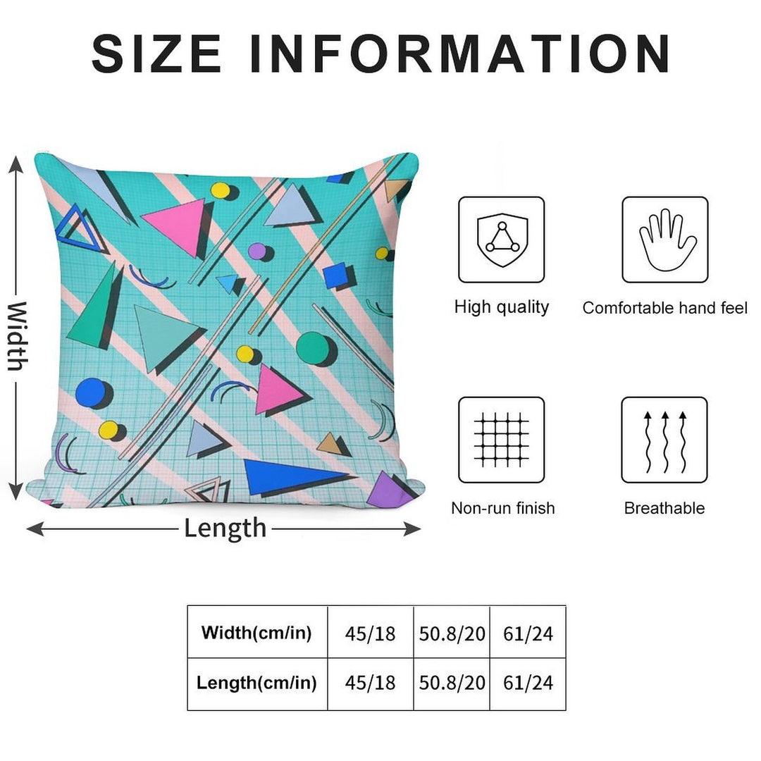 80s Pop Retro Pattern 4 Soft Decorative Cover Throw Pillow