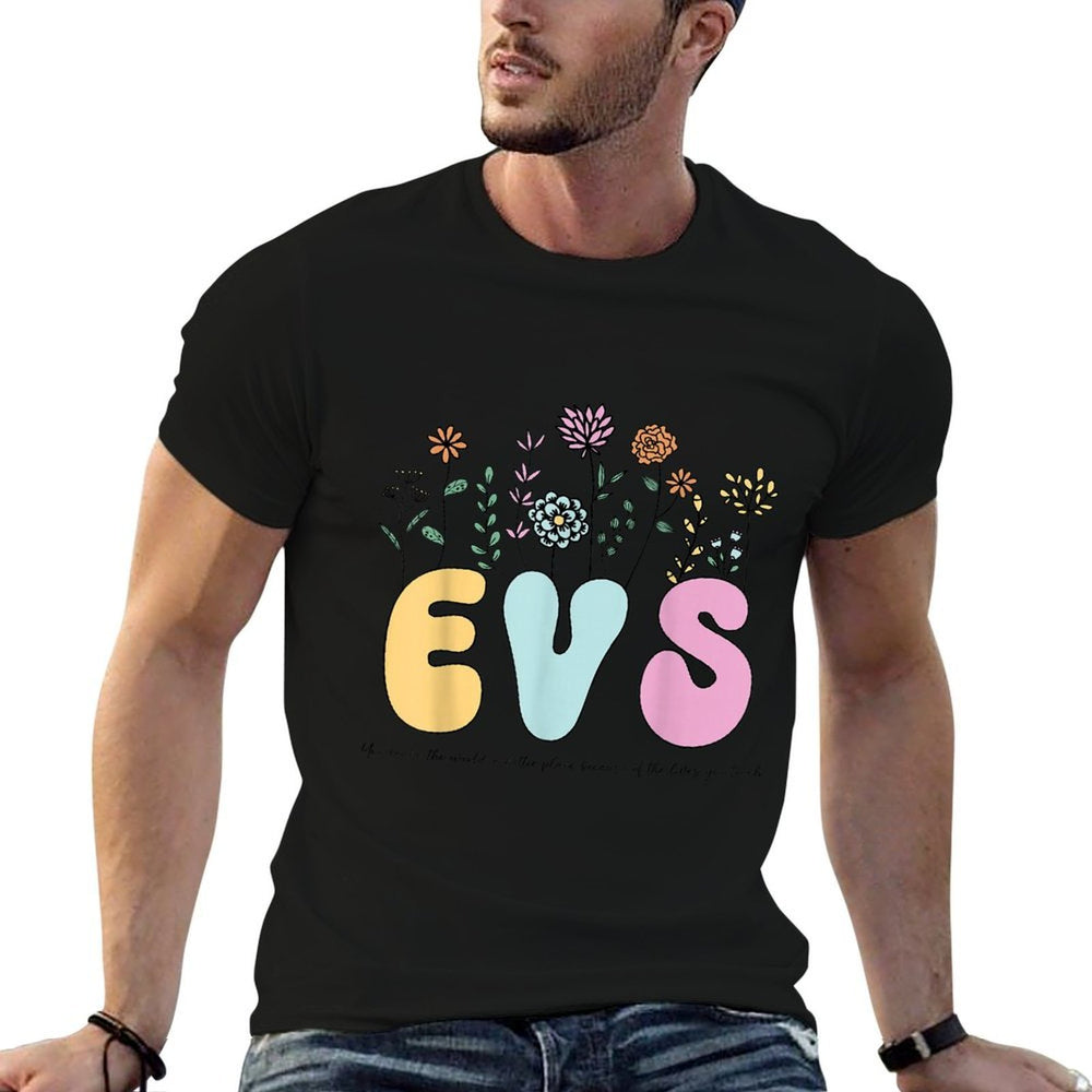 Retro Vintage Floral EVS For Women Nurse Week  Durable T-Shirt