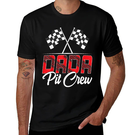 Race Car Birthday Party Racing Family Dada Pit Crew  Soft T-Shirt
