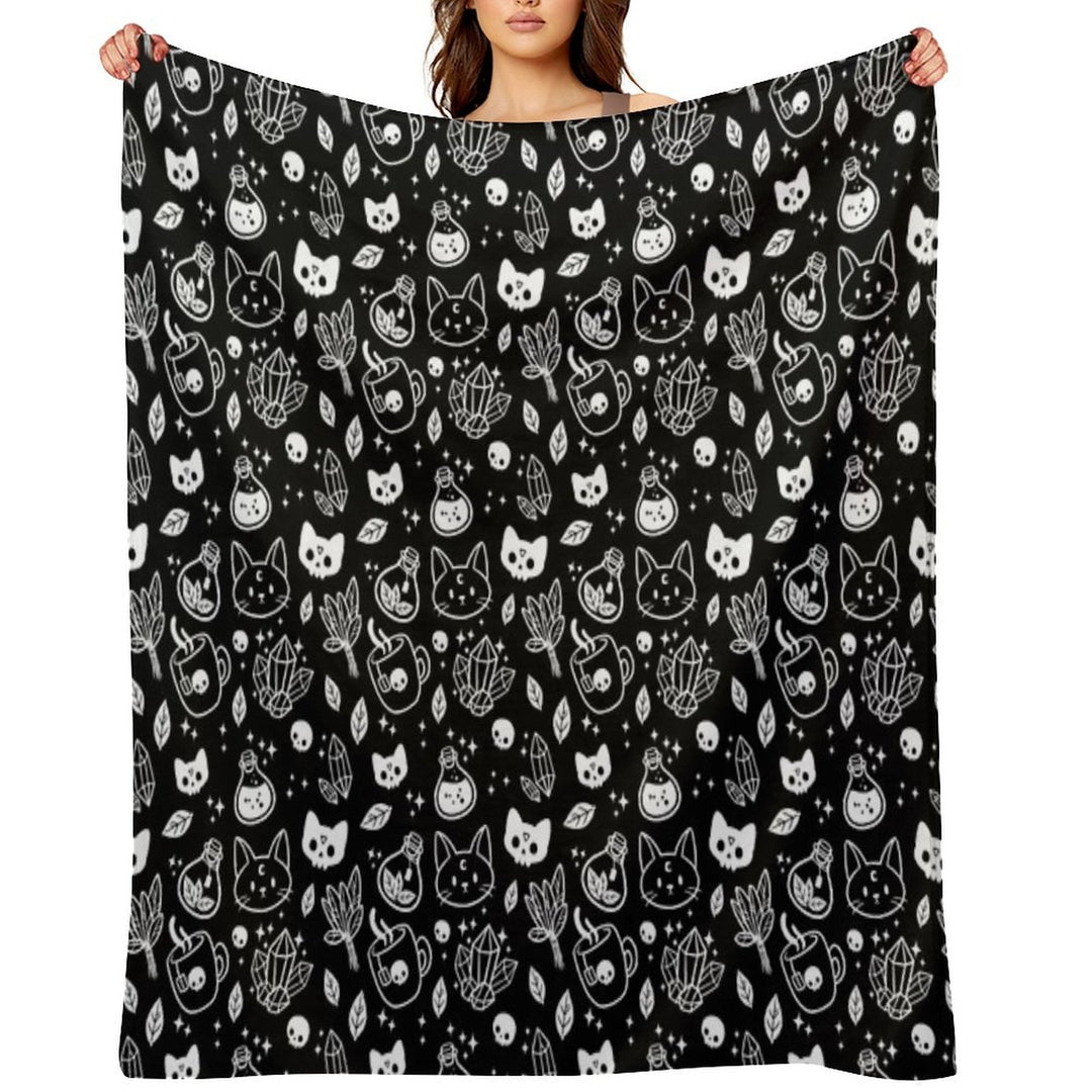Herb Witch  Black And White  Nikury Gift-ready Throw Blanket