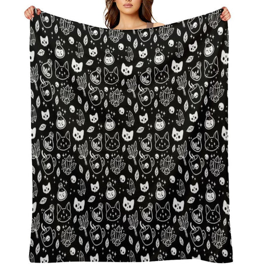 Herb Witch  Black And White  Nikury Gift-ready Throw Blanket