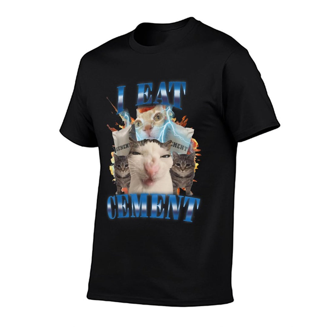 I Eat Cement Cursed Cat Funny Oddly Specific Dank Meme  Vintage-inspired T-Shirt