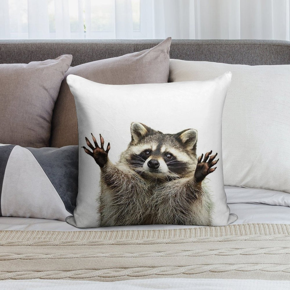 Racoon Soft Skin-Friendly Throw Pillow