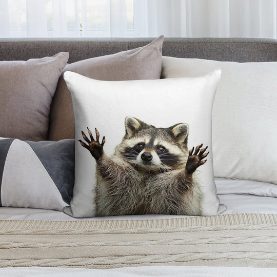 Racoon Soft Skin-Friendly Throw Pillow