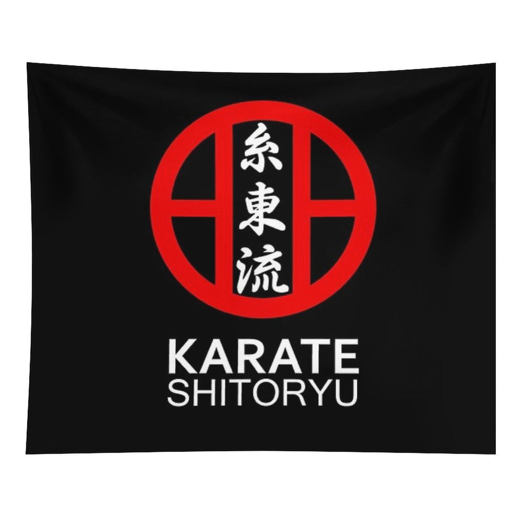 Karate Shitoryu Kanji And Symbol White Text Tapestry