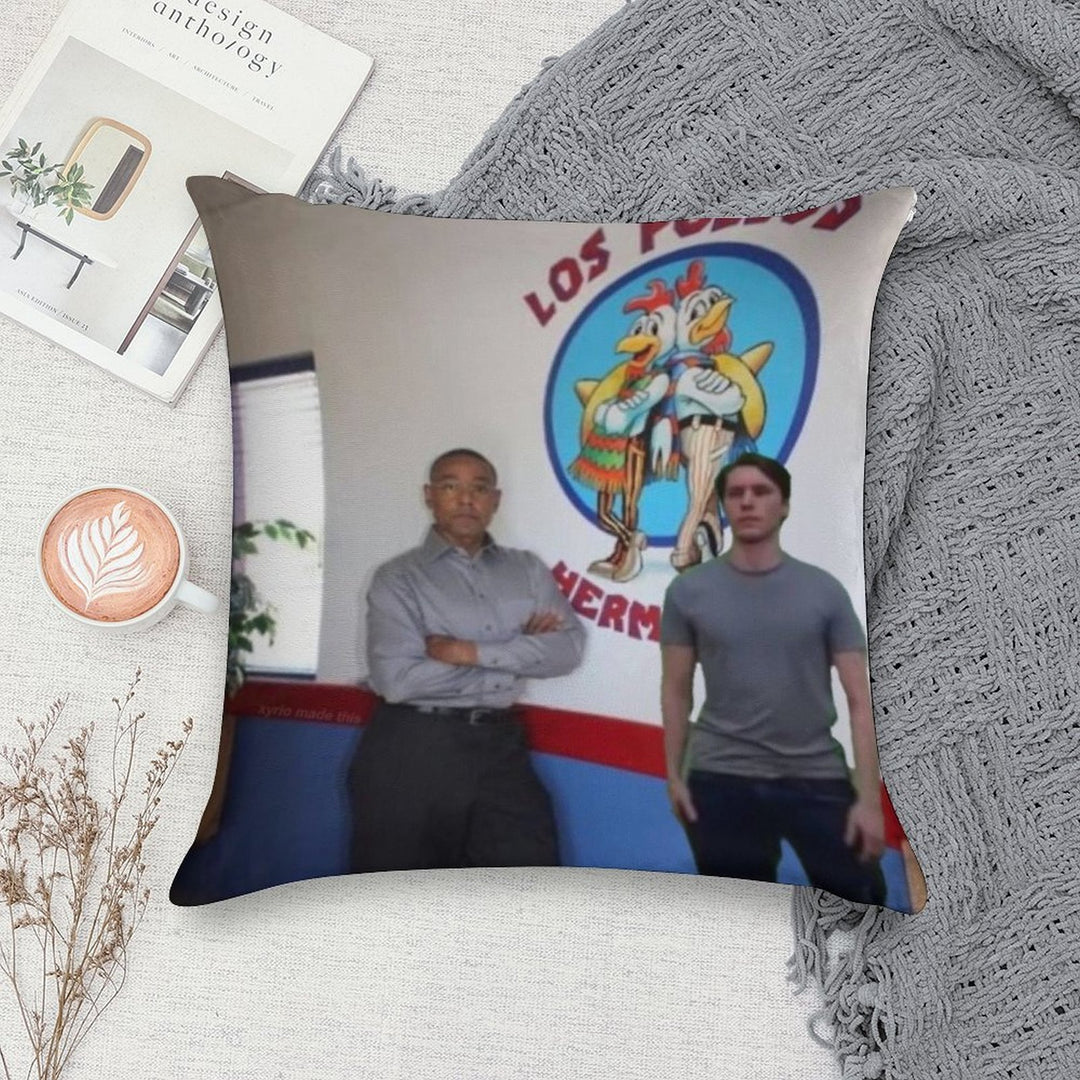 Los Pollos Jermanos Soft Washable Throw Pillow