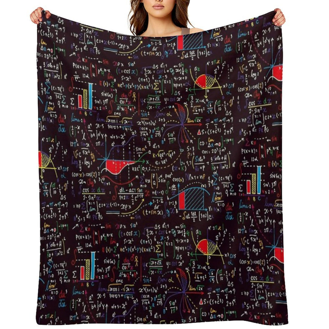 Colorful Math Formulas Versatility Throw Blanket