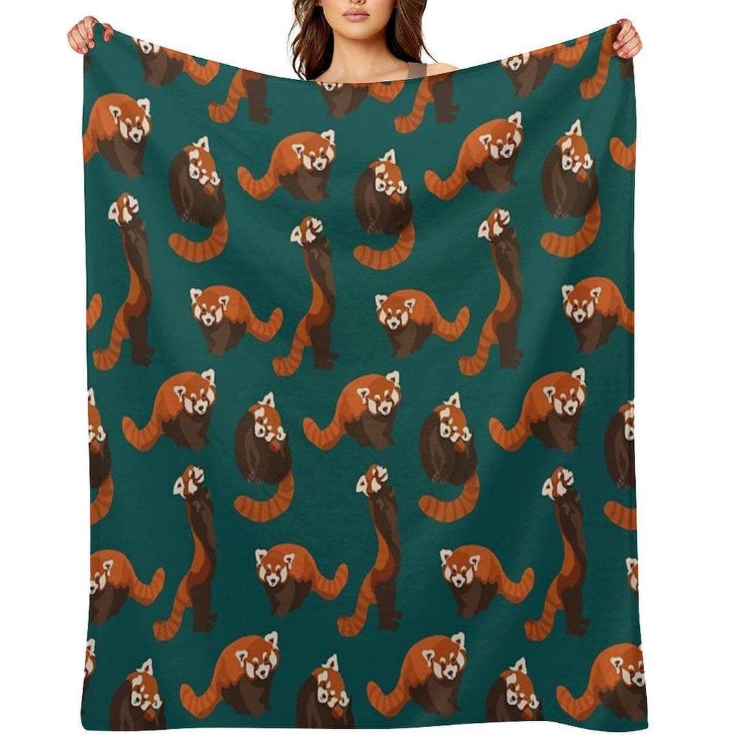 RED PANDA PATTERN All-season Throw Blanket