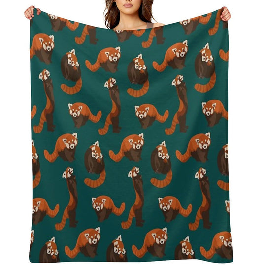 RED PANDA PATTERN All-season Throw Blanket