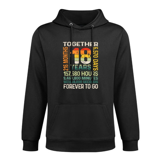 Together 18 Years Forever To Go - 18th Wedding Anniversary Shape Retention Hoodie