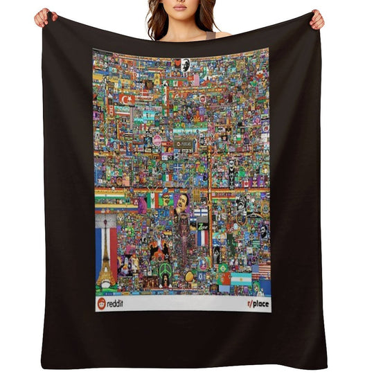 Rplace - Reddit Digital Art - 2022 Classic T-Shirt Anti-pilling Throw Blanket