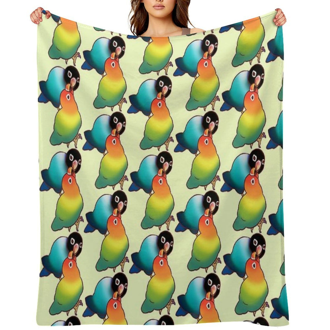 LOVEBIRDS T-SHIRTS Machine-washable Throw Blanket