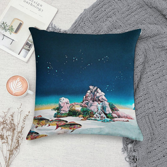 Tales From Topographic Oceans, Fantasy Print, Surreal Art, Fantasy Landscape Soft Luxury Feel Throw Pillow