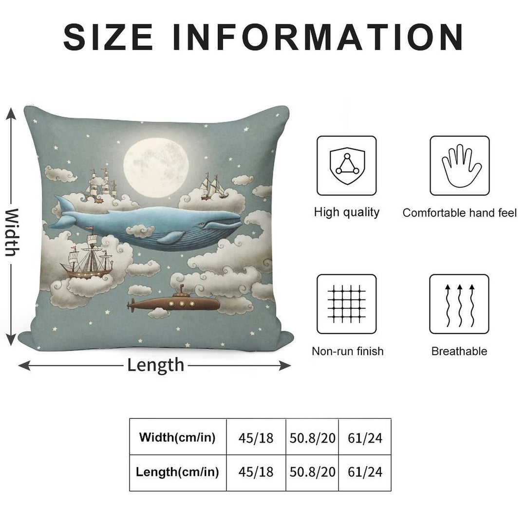 Ocean Meets Sky Soft Shrink-Resistant Throw Pillow