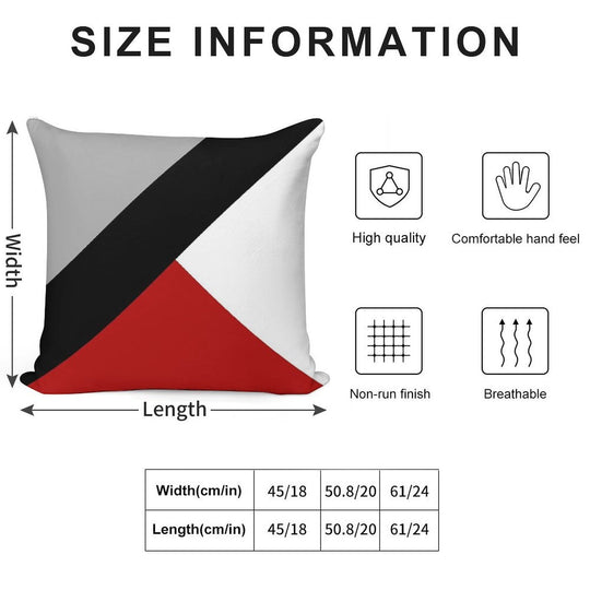 Black Diagonal Stripe with Triangles Soft Warmth Comfort Throw Pillow