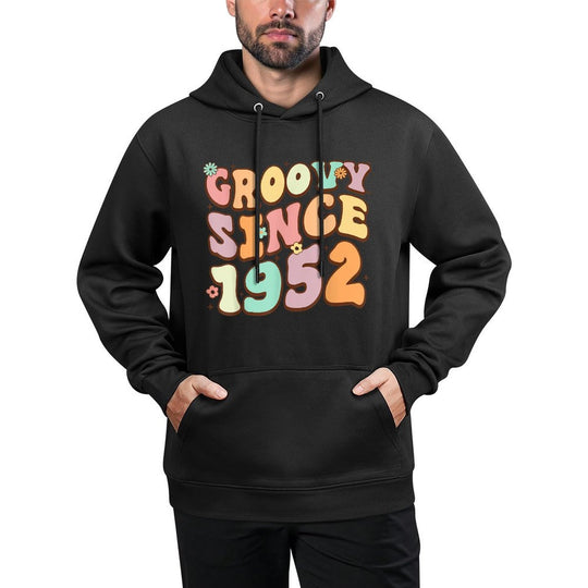 Groovy Awesome Since 1952 70 Years Old Funny 70th Birthday Shrink-Resistant Hoodie