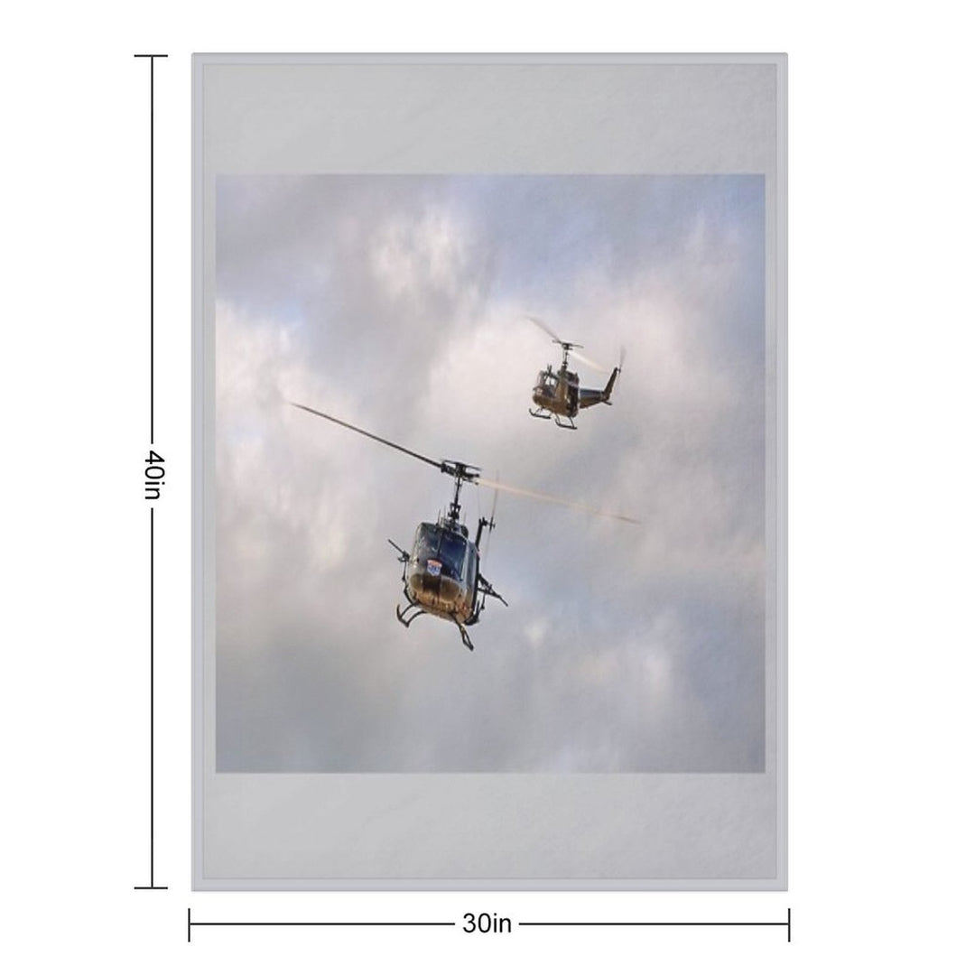 Bell UH-1 Iroquois Helicopters - (A Pair of Hueys) Gift-ready Throw Blanket