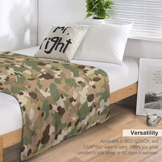 Multicam Camouflage Pattern. Multi-functional Throw Blanket
